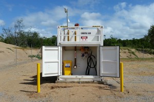 69,000 self bunded tankk with pumping bay doors open