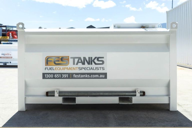 back of 2500 litre self bunded tank